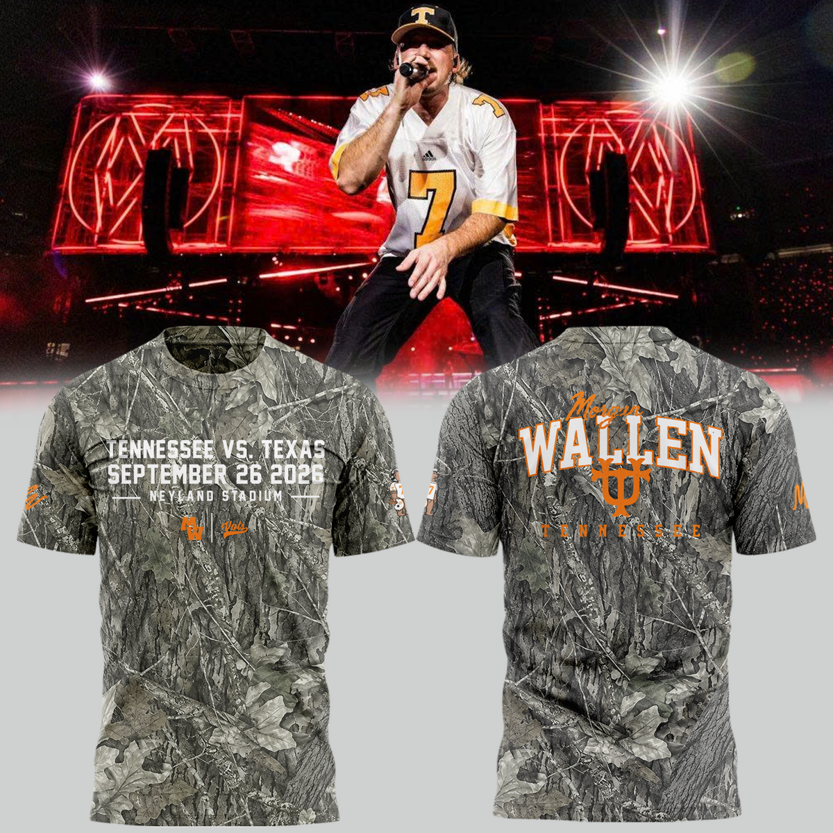 Morgan Wallen Tennessee vs. Texas Game Day T-Shirt