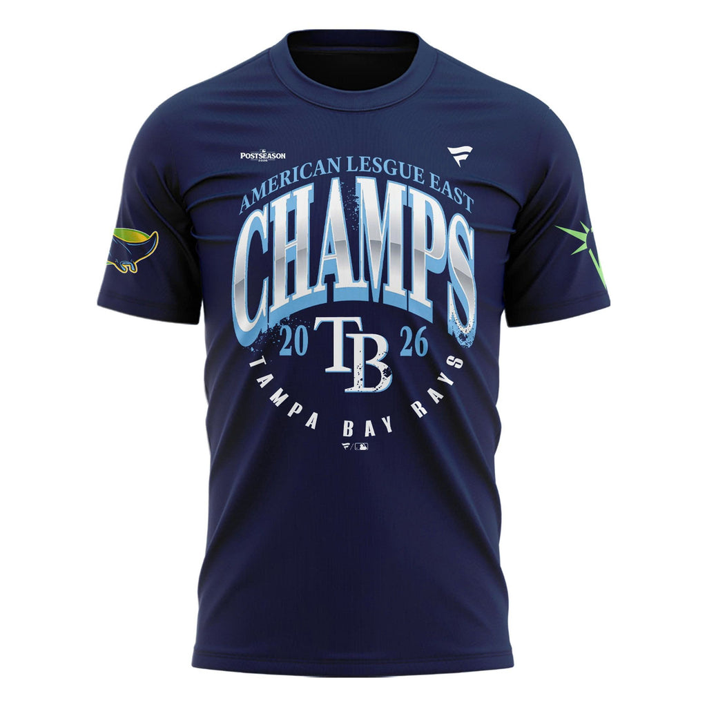 Tampa Bay Rays 2026 AL East Division Champions T-Shirt - Men's Navy Postseason Locker Room Tee