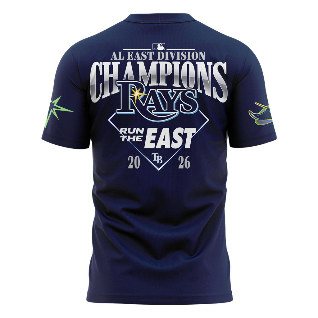 Tampa Bay Rays 2026 AL East Division Champions T-Shirt - Men's Navy Postseason Locker Room Tee