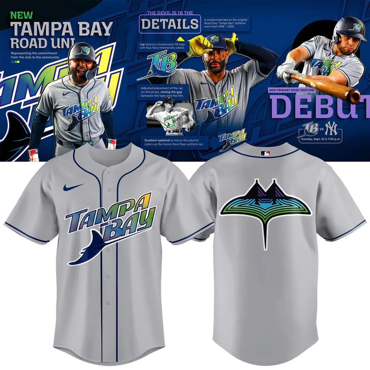 Unisex Gray Tampa Bay Rays 2026 MLB Road Special Uniform