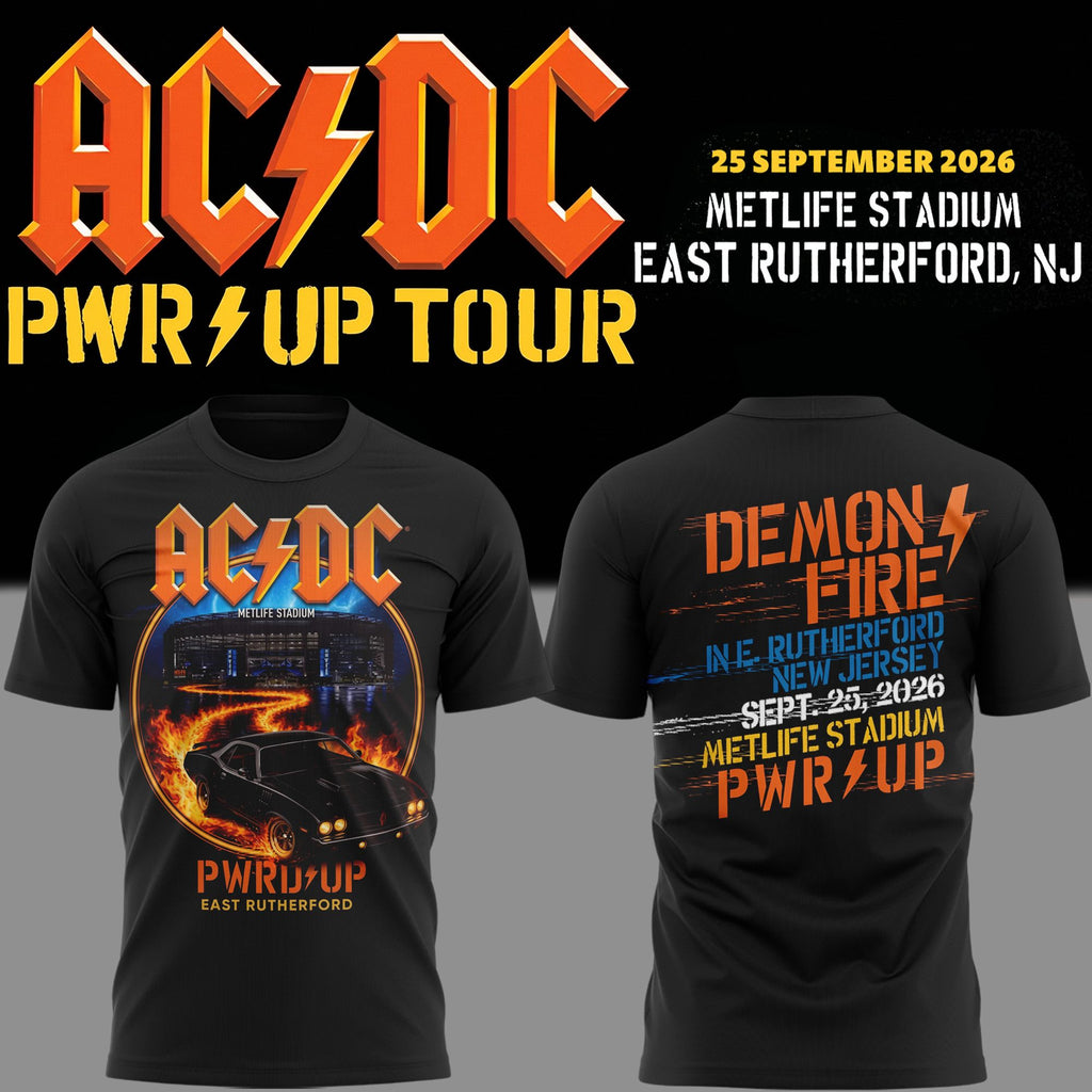 001. Newest Shirt AC/DC x New York Jets Event Shirt- POWER UP TOUR 2026 T-Shirt