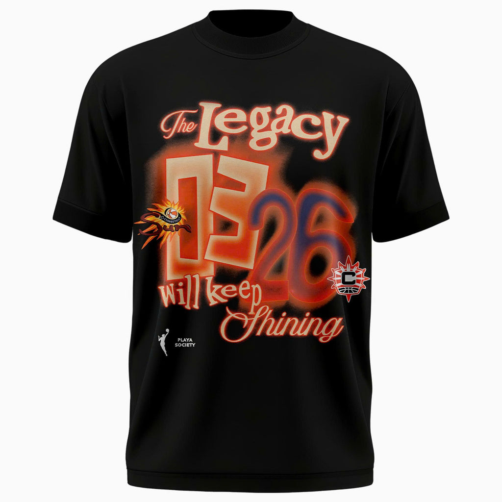 Limited Edition 2026 Connecticut Sun "The Legacy Will Keep Shining" T-Shirt