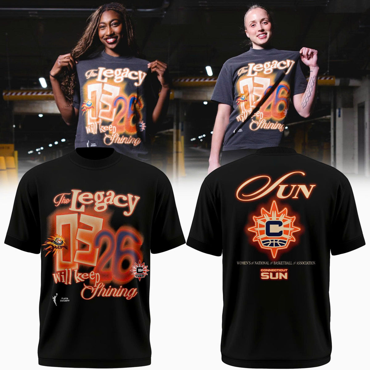 Limited Edition 2026 Connecticut Sun "The Legacy Will Keep Shining" T-Shirt