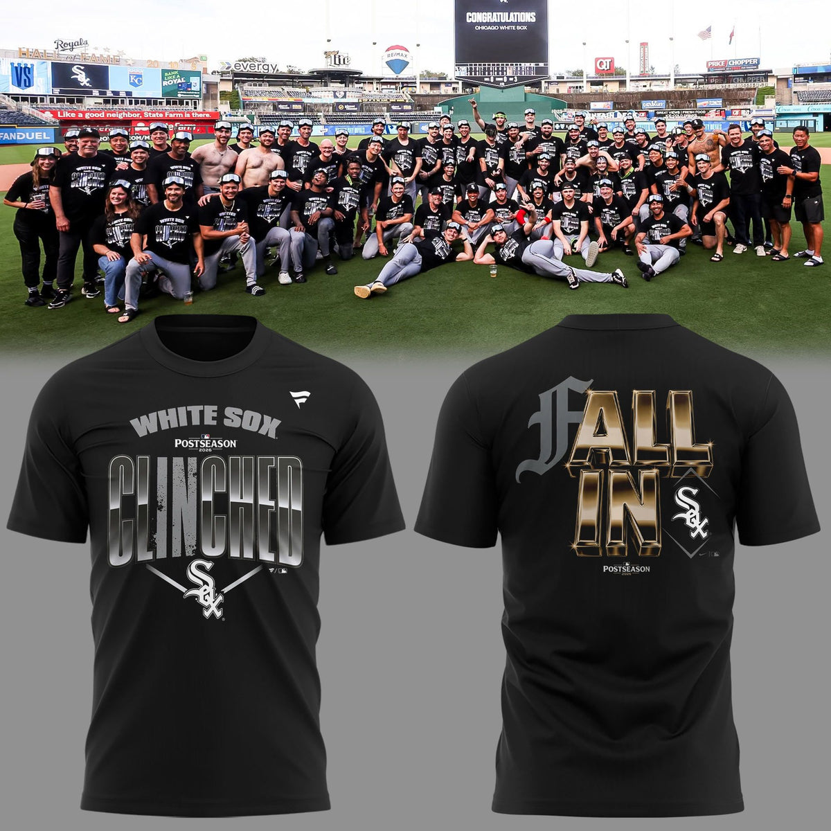 01. Chicago White Sox 2026 MLB Postseason - Fall In Sox T-Shirt