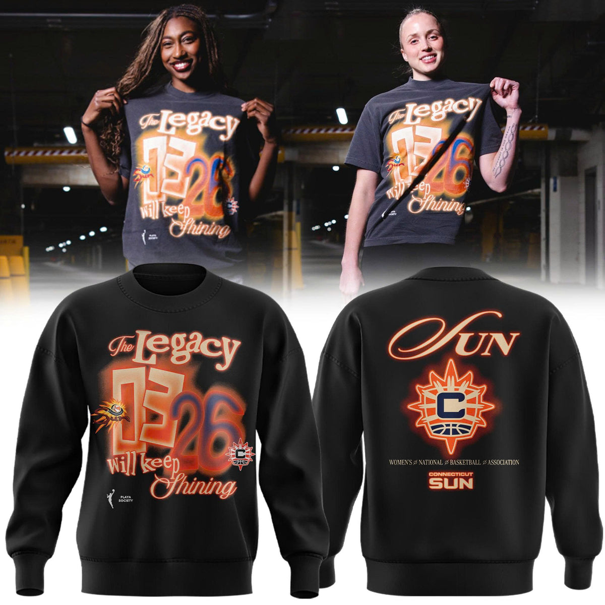 Limited Edition 2026 Connecticut Sun "The Legacy Will Keep Shining" Sweatshirt