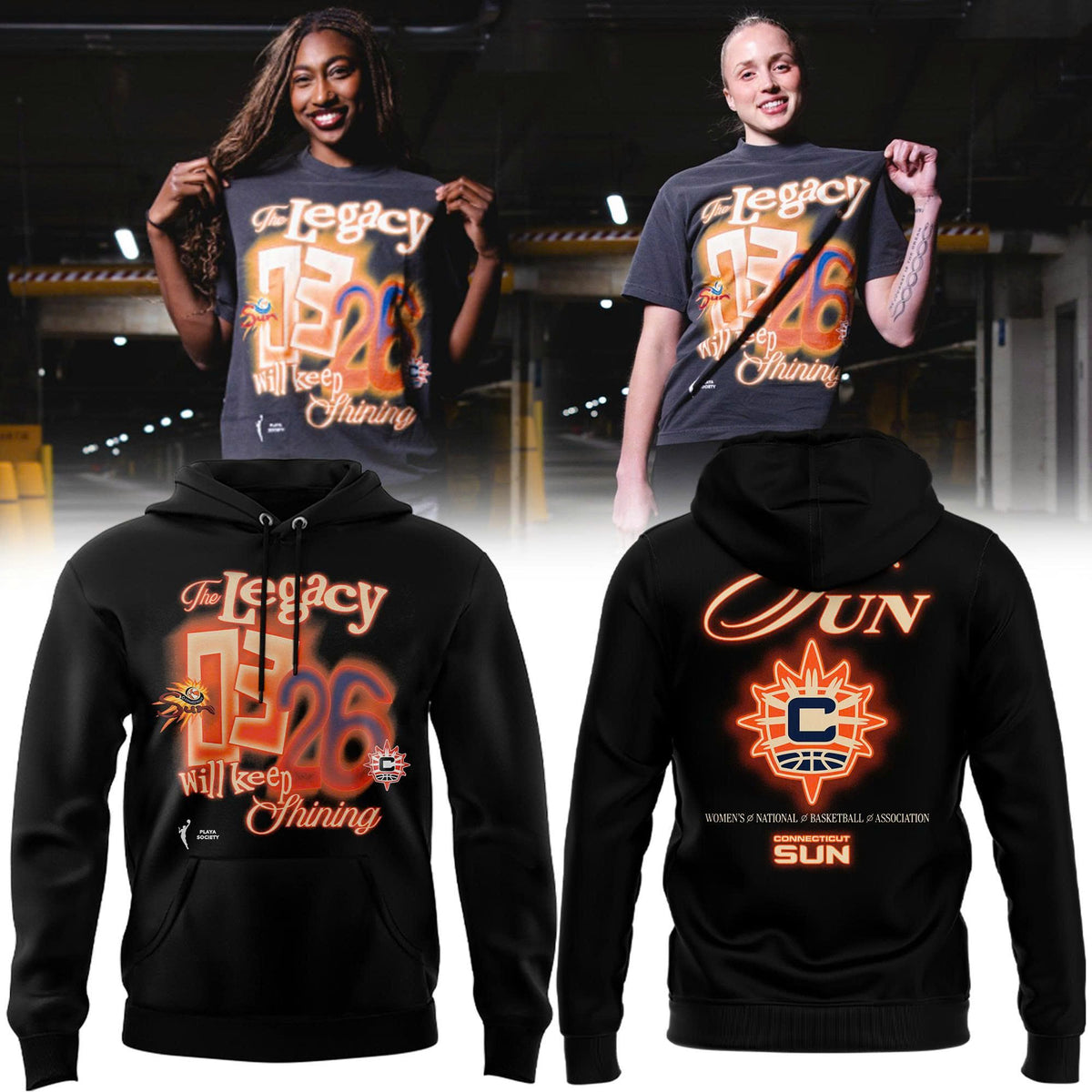 Limited Edition 2026 Connecticut Sun "The Legacy Will Keep Shining" Hoodie