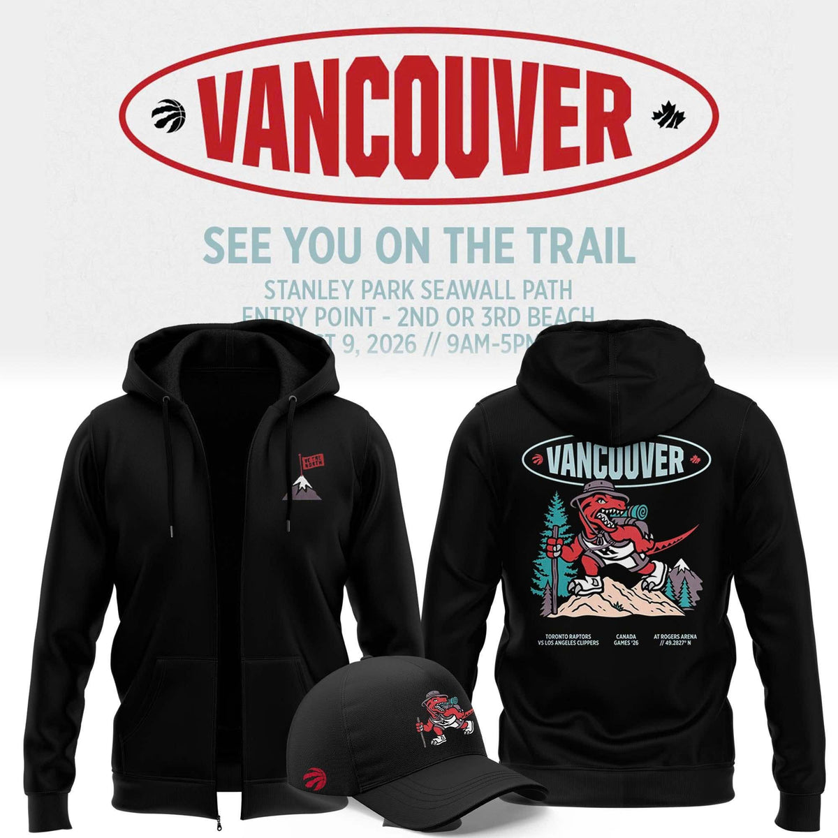 Limited Edition 2026 Toronto Raptors "Vancouver Canada Games" Zip-Hoodie