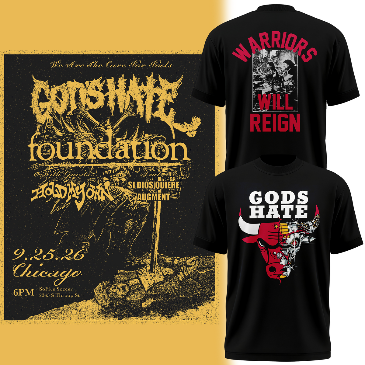 Gods Hate x Chicago Bulls T-Shirt