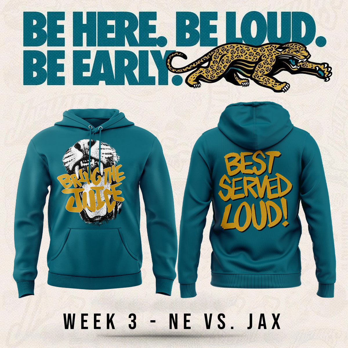 Limited Edition Jacksonville Jaguars "Bring The Juice, Best Served Loud!" Hoodie