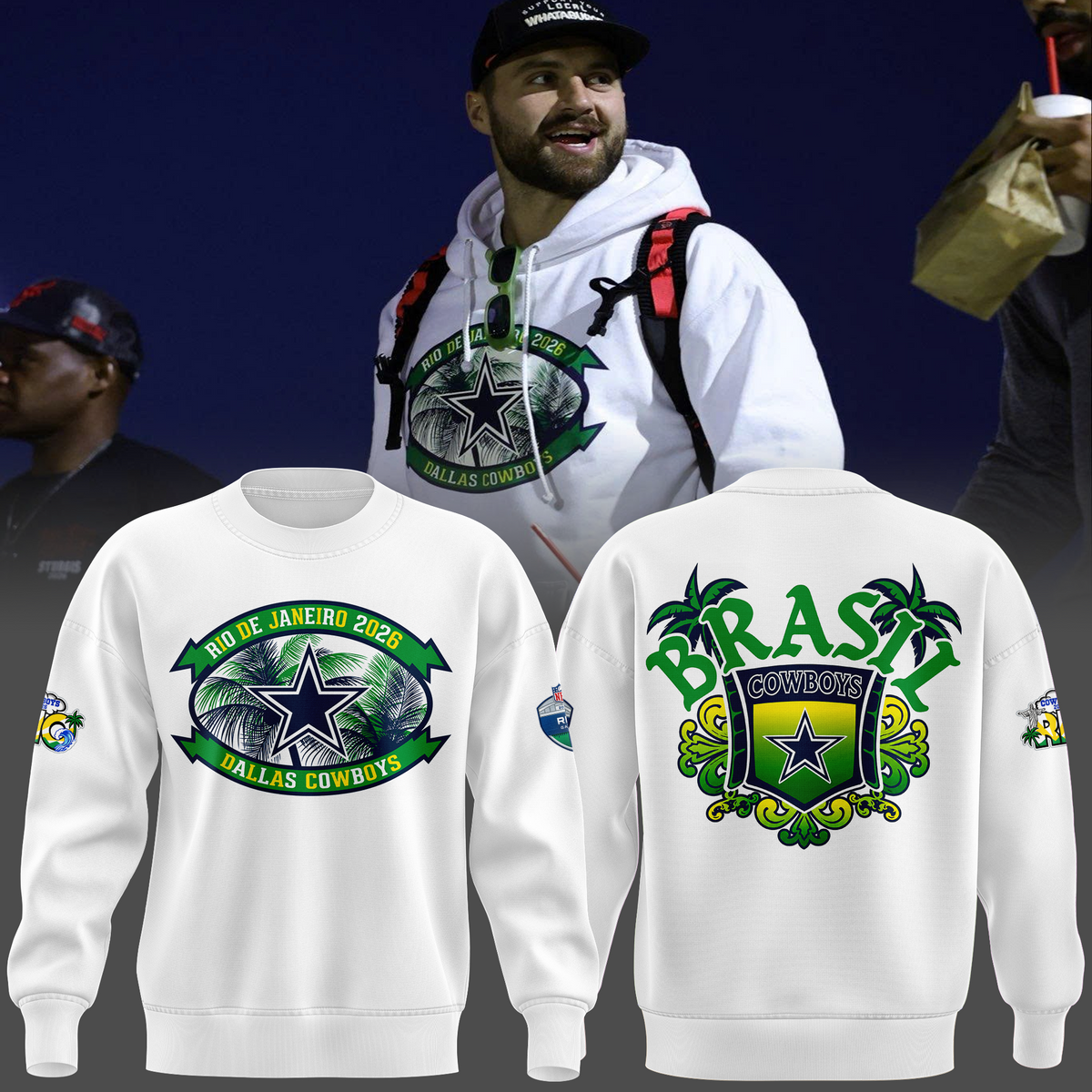 Exclusive Version Dallas Cowboys Brazil Rio Game White Sweat 2026