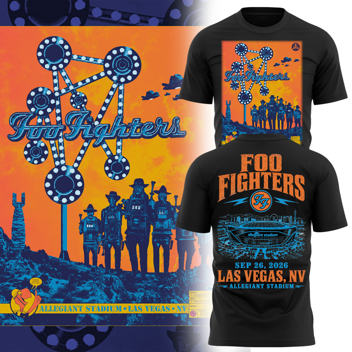 Foo Fighters Allegiant Stadium Las Vegas 2026 Tour Limited Edition T-Shirt