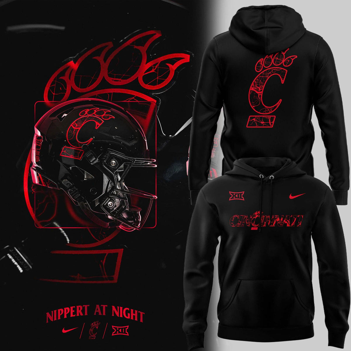 Cincinnati Football "The City Within" Red Hoodie.