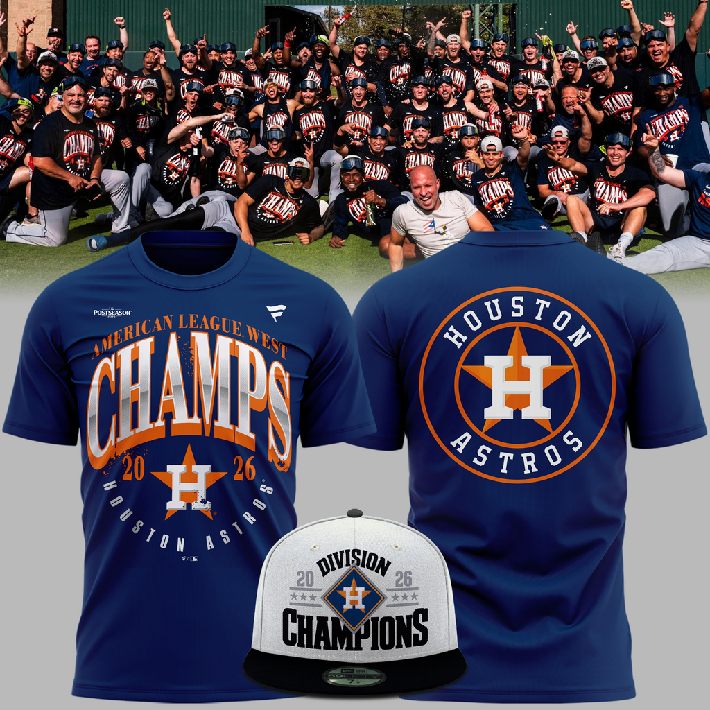 01.Houston Astros Navy 2026 AL West Division Champions T-Shirt