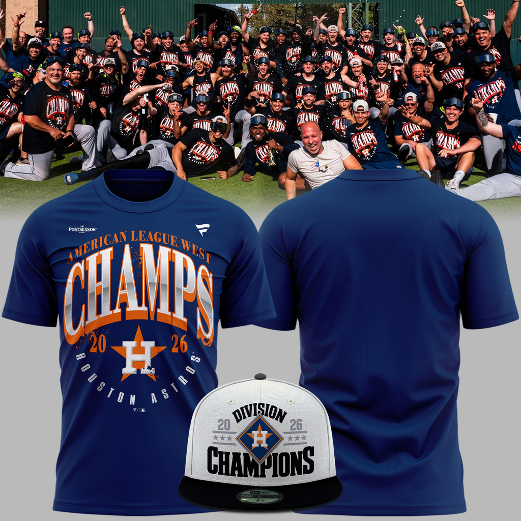 02.Houston Astros Navy 2026 AL West Division Champions T-Shirt