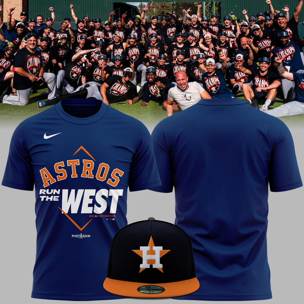 04.Houston Astros Navy 2026 AL West Division Champions T-Shirt