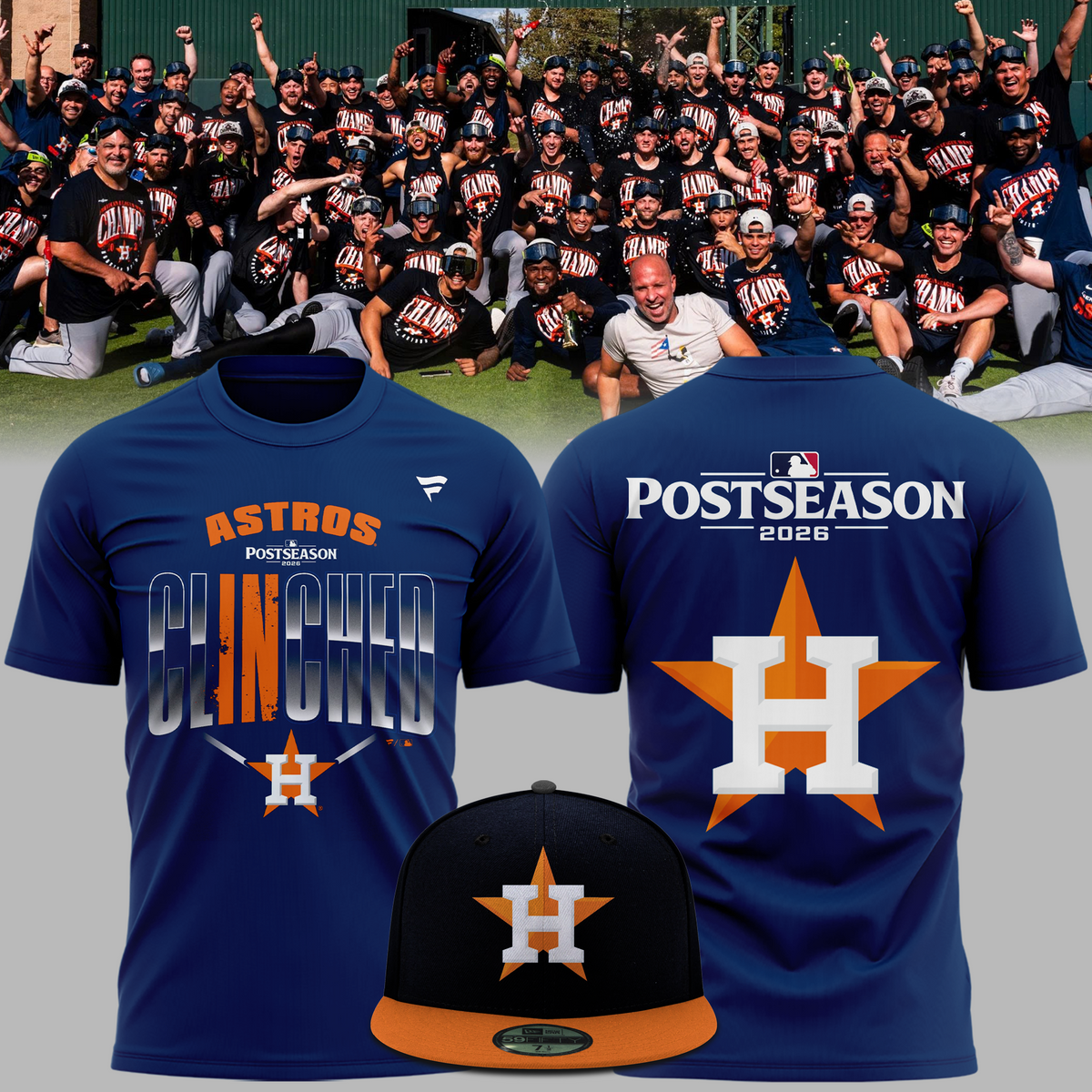 Houston Astros Navy 2026 MLB Postseason T-Shirt