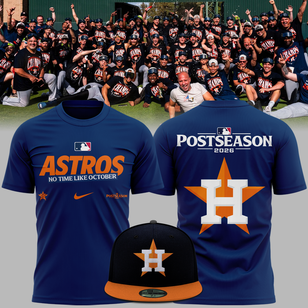 02.Houston Astros Navy 2026 MLB Postseason T-Shirt