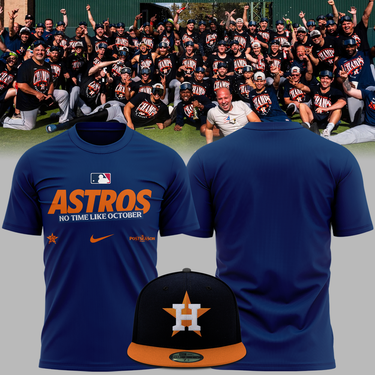 03.Houston Astros Navy 2026 MLB Postseason T-Shirt