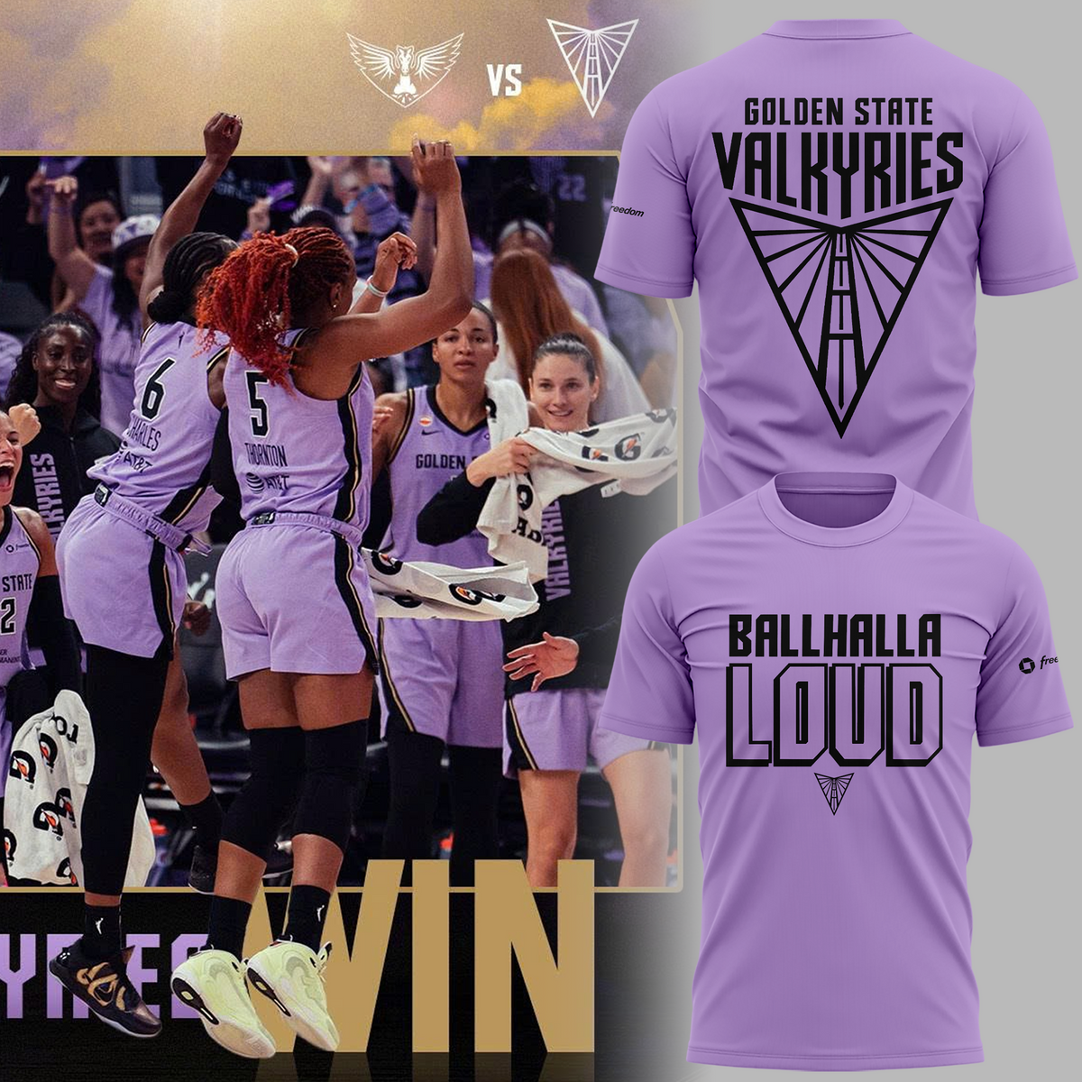 Limited edition T-Shirt "BALLHALLA LOUD" Golden State Valkyries..