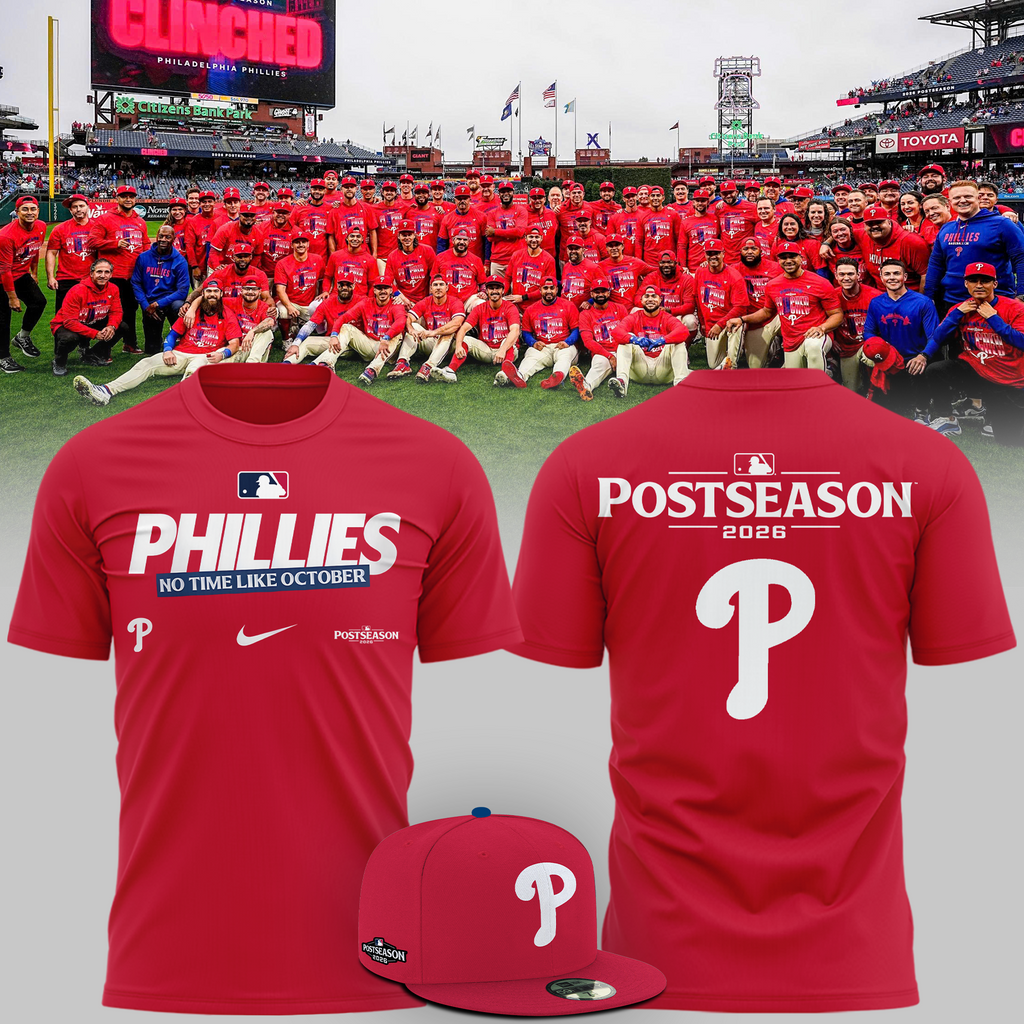 06.Philadelphia Phillies 2026 MLB Postseason T-Shirt - Red