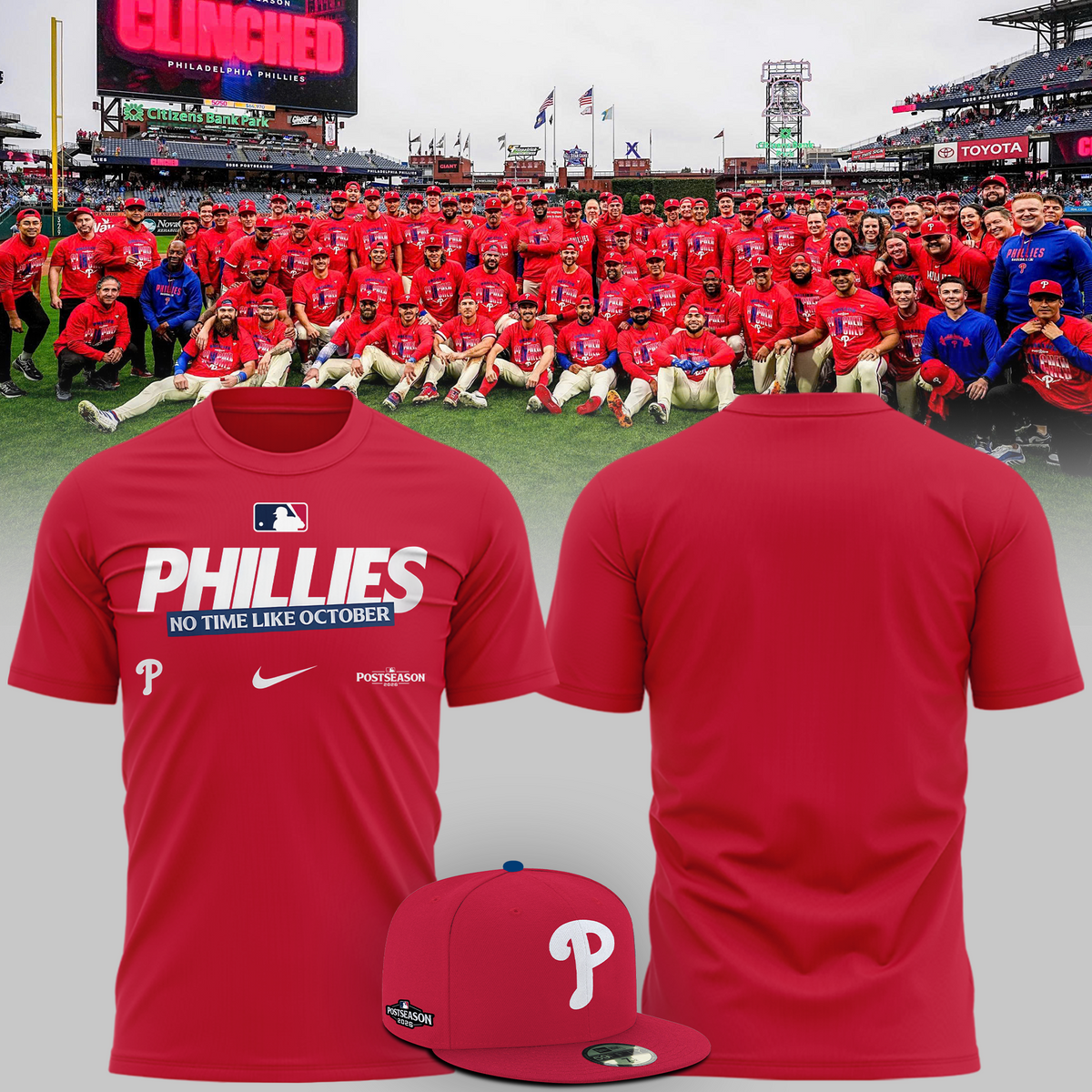 07.Philadelphia Phillies 2026 MLB Postseason T-Shirt - Red