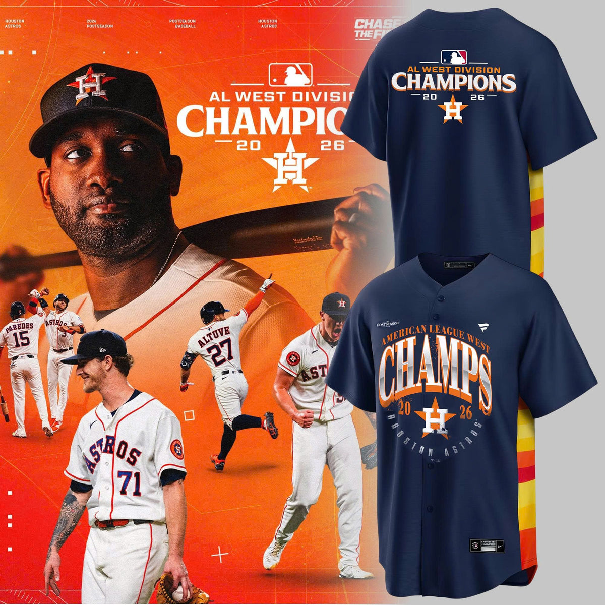 Houston Astros Women's 2026 AL West Division Champions Locker Room Jersey - Navy