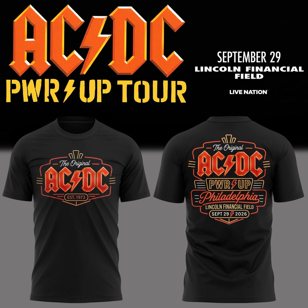 001. AC/DC - Exclusive Philadelphia Event Shirt - POWER UP TOUR 2026 T-Shirt