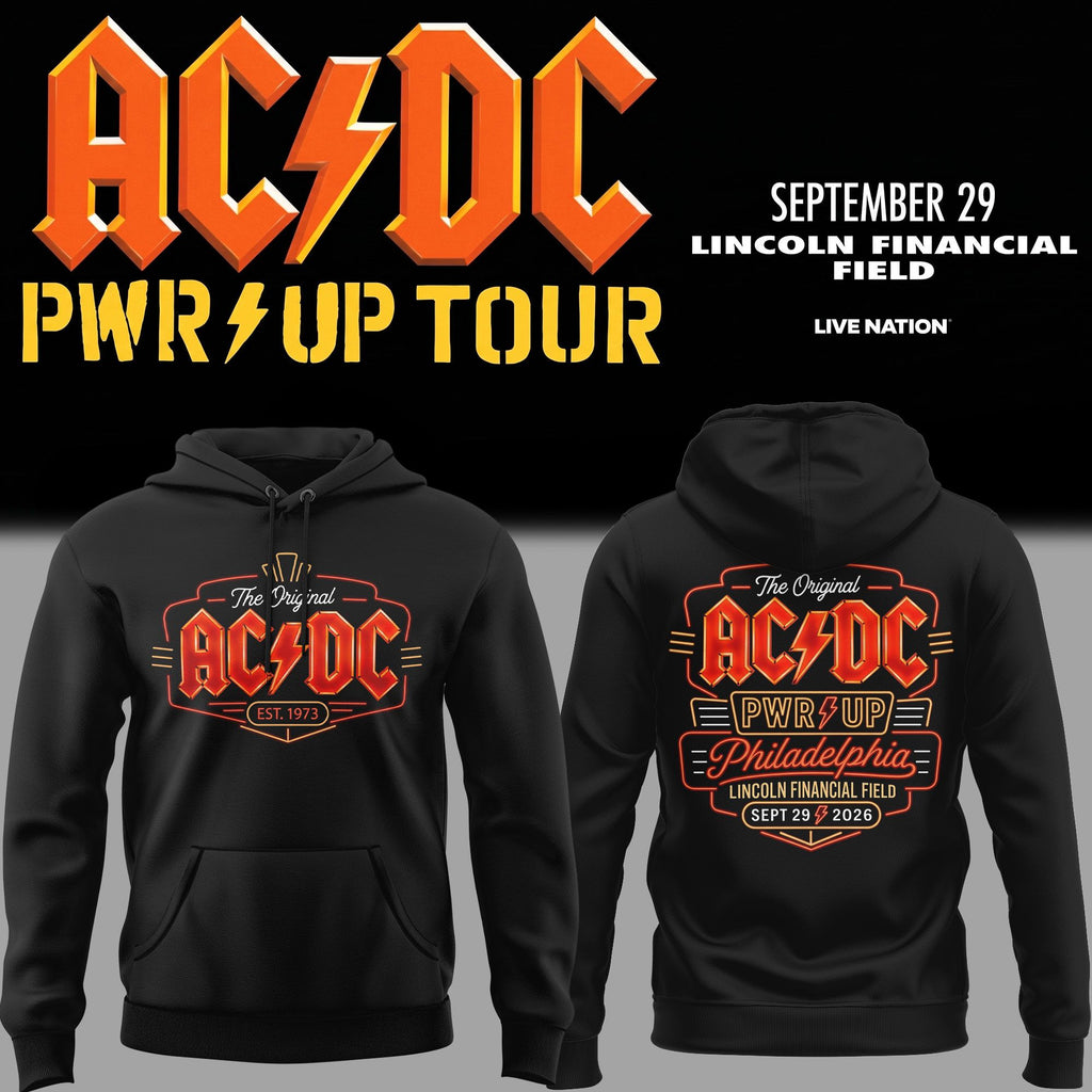 01.03. Hoodie AC/DC - Exclusive Philadelphia Event Shirt - POWER UP TOUR 2026 Hoodie
