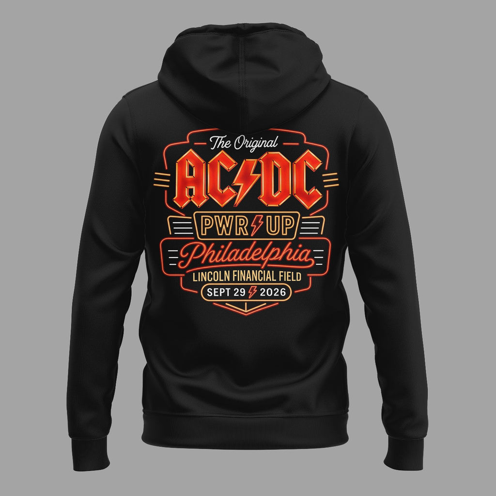 01.03. Hoodie AC/DC - Exclusive Philadelphia Event Shirt - POWER UP TOUR 2026 Hoodie
