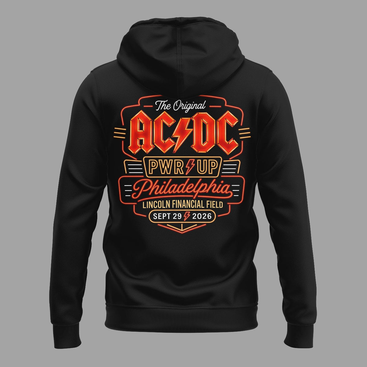 01.03. Hoodie AC/DC - Exclusive Philadelphia Event Shirt - POWER UP TOUR 2026 Hoodie