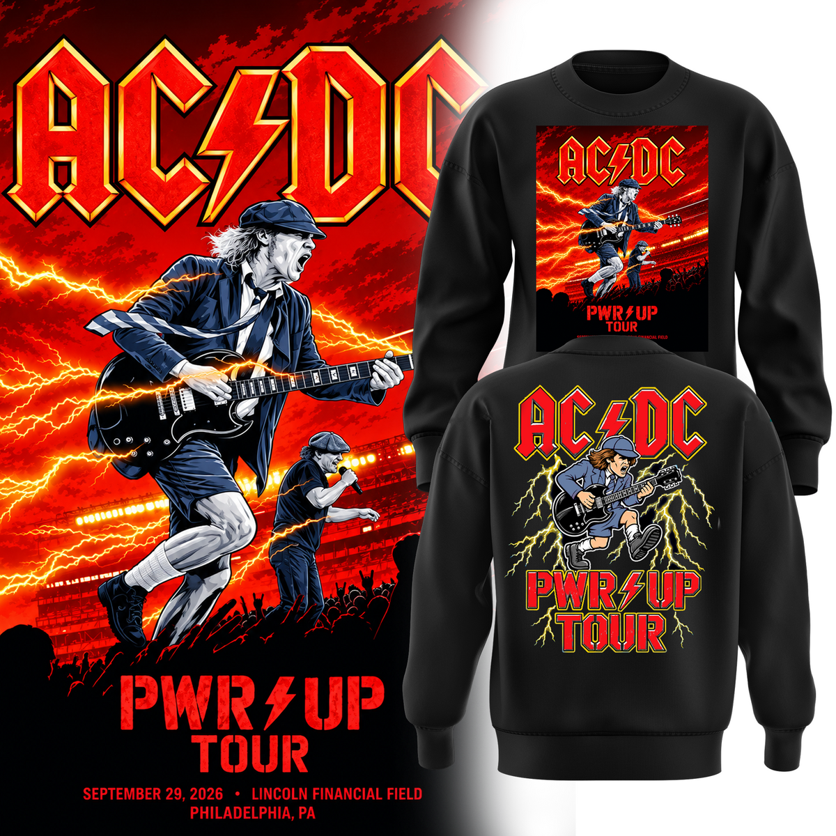 Limited Edition AC/DC Power Up Tour Philadelphia 2026 sweat