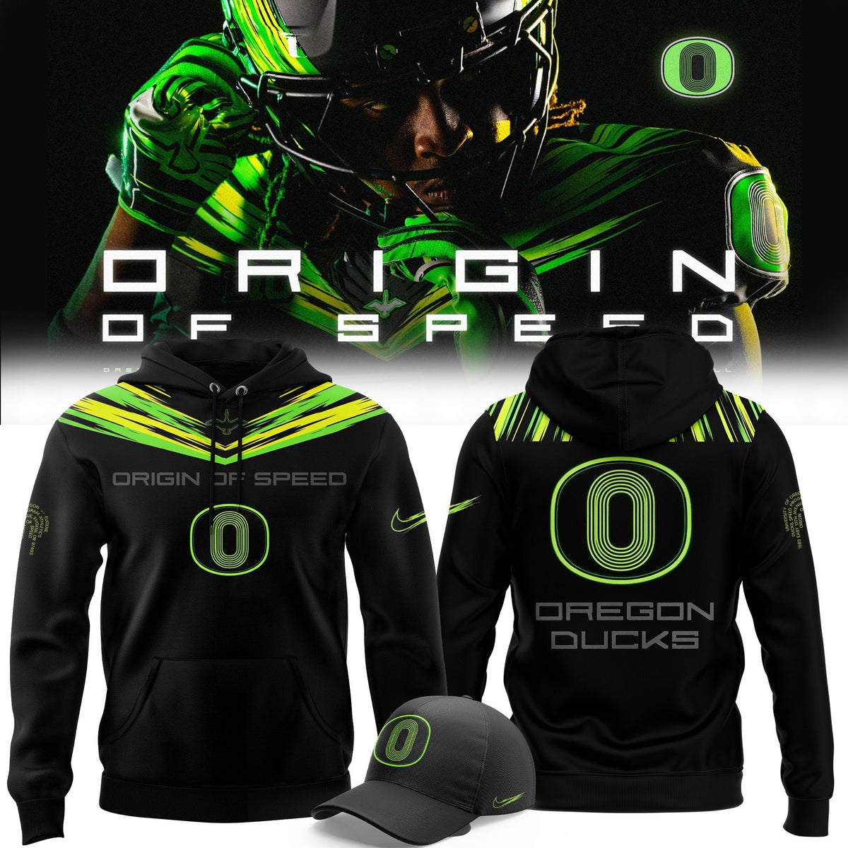 Unisex Black Oregon Ducks Origin of Speed Hoodie