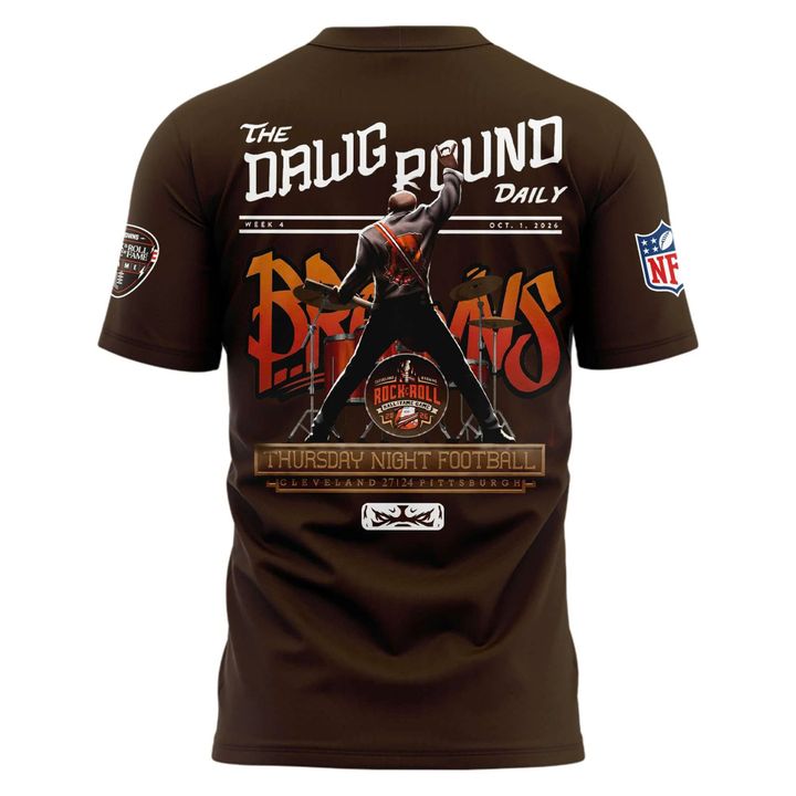 Men's Cleveland Browns Rock & Roll Hall of Fame Game 2026 Dawg Pound Hoodie – Brown