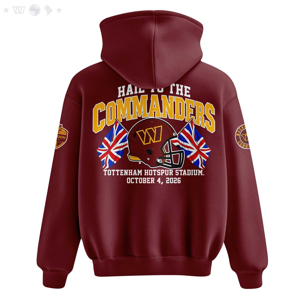 Washington Commanders NFL Patch Dark Red Pullover Hoodie