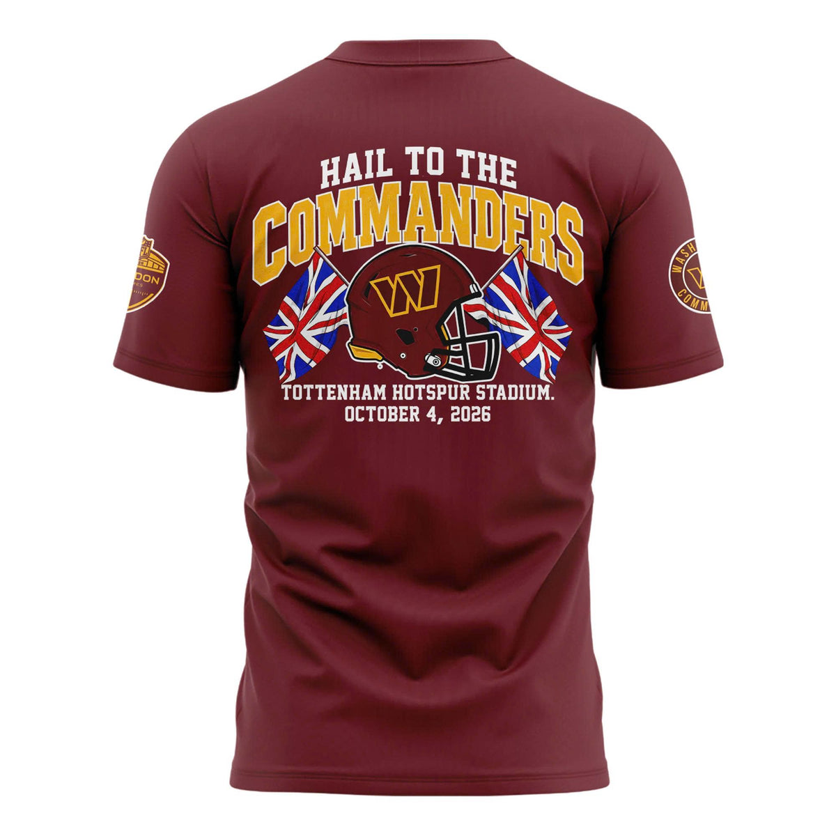Washington Commanders NFL Patch Dark Red T-shirt