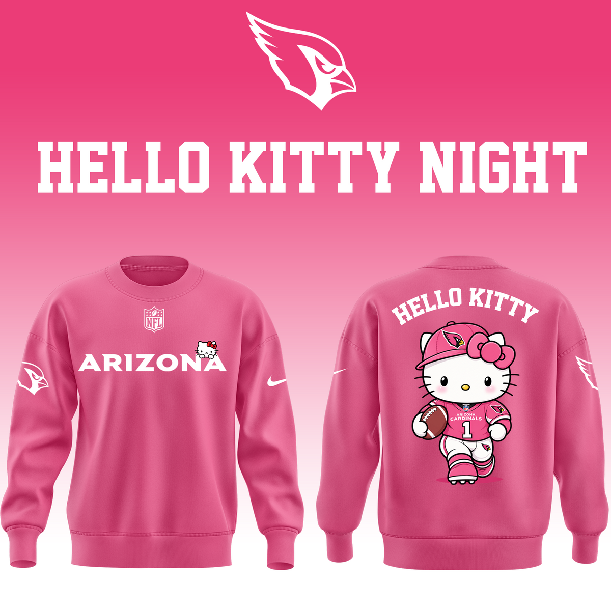 Arizona Cardinals Hello Kitty 2026 Limited Edition sweat