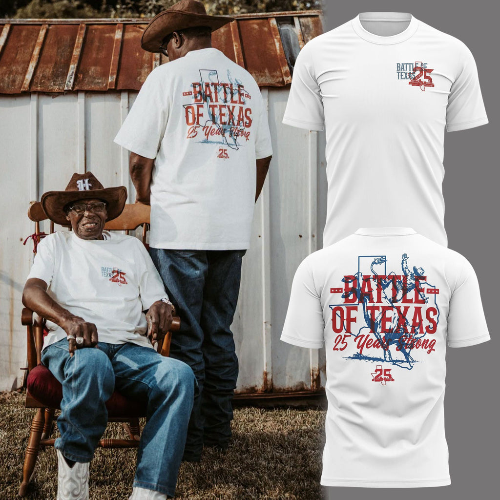 01. Houston Texans 25th Anniversary - White Shirt Celebrating 25 Seasons T-Shirt