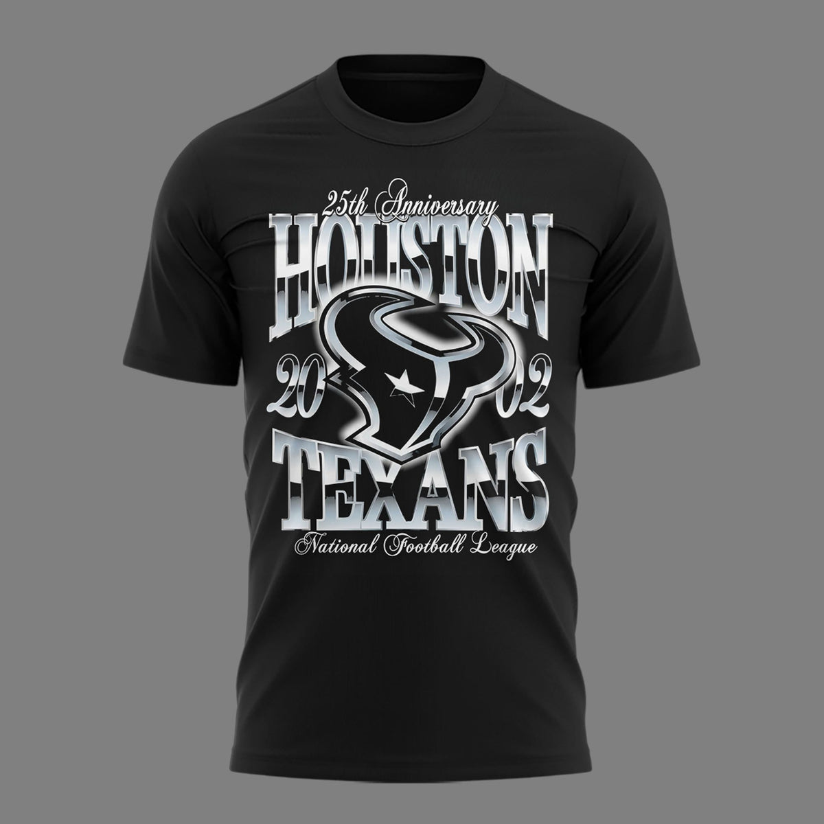 02. Black Shirt Houston Texans 25th Anniversary - Celebrating 25 Seasons T-Shirt