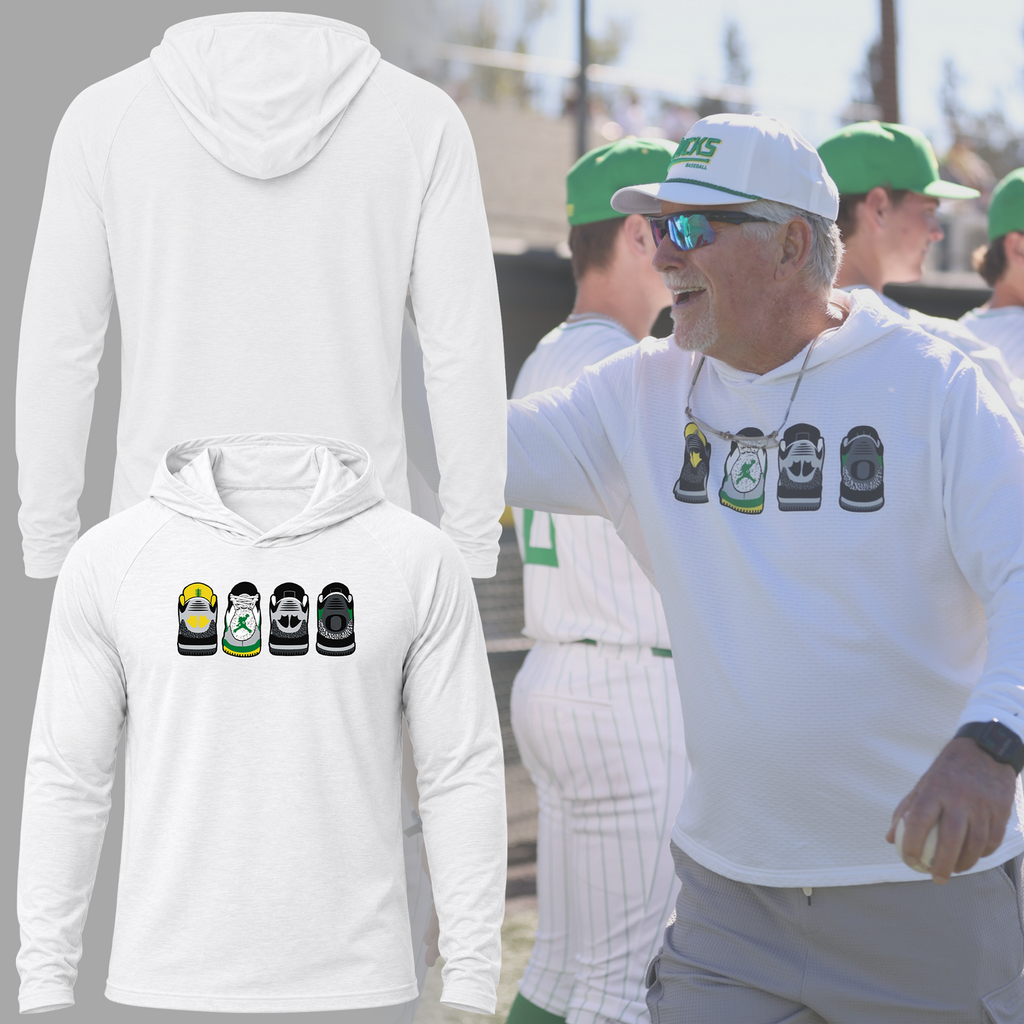 1.Limited Oregon Ducks Sneakers Hooded Long Sleeve Shirts 2026