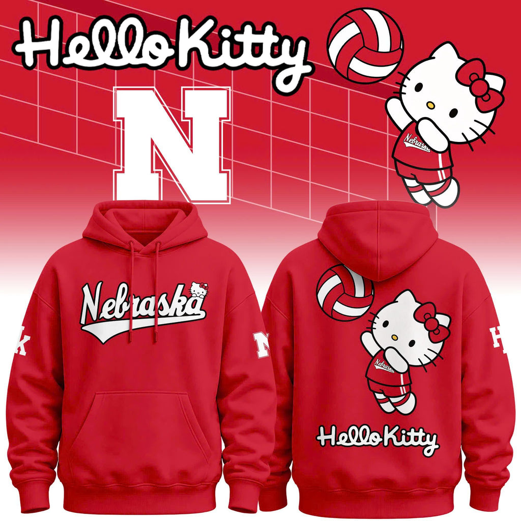 Limited Edition Hoodie Nebraska Volleyball x Hello Kitty