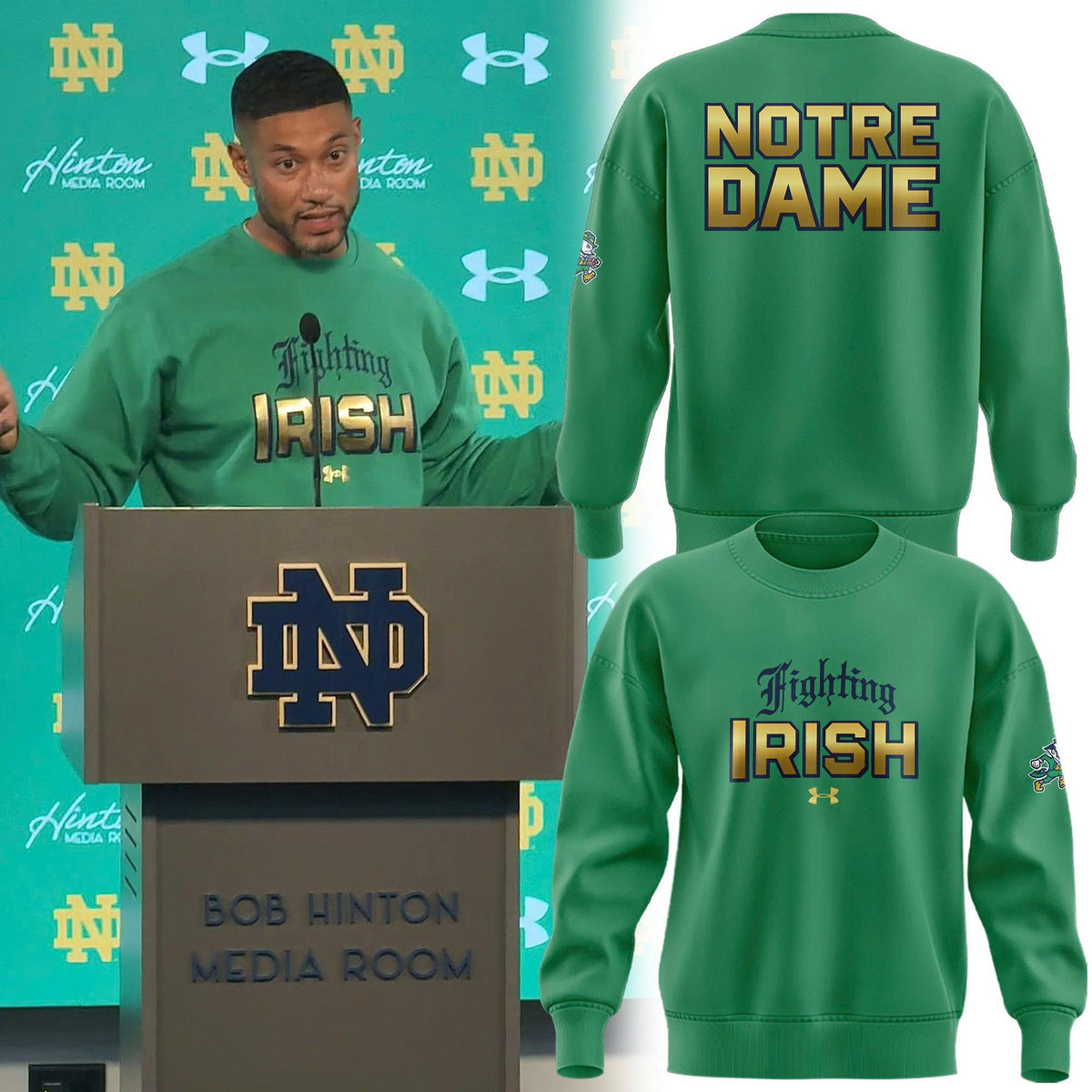 Special 2026 Coach Marcus Freeman Notre Dame Football Sweatshirt