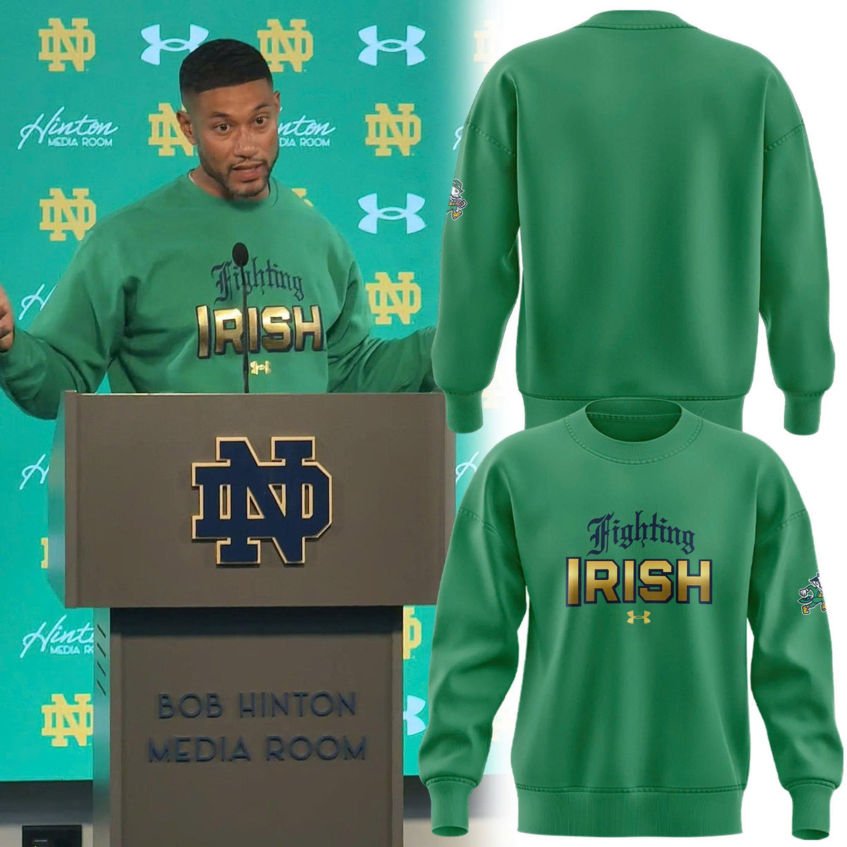 2. Special 2026 Coach Marcus Freeman Notre Dame Football Sweatshirt