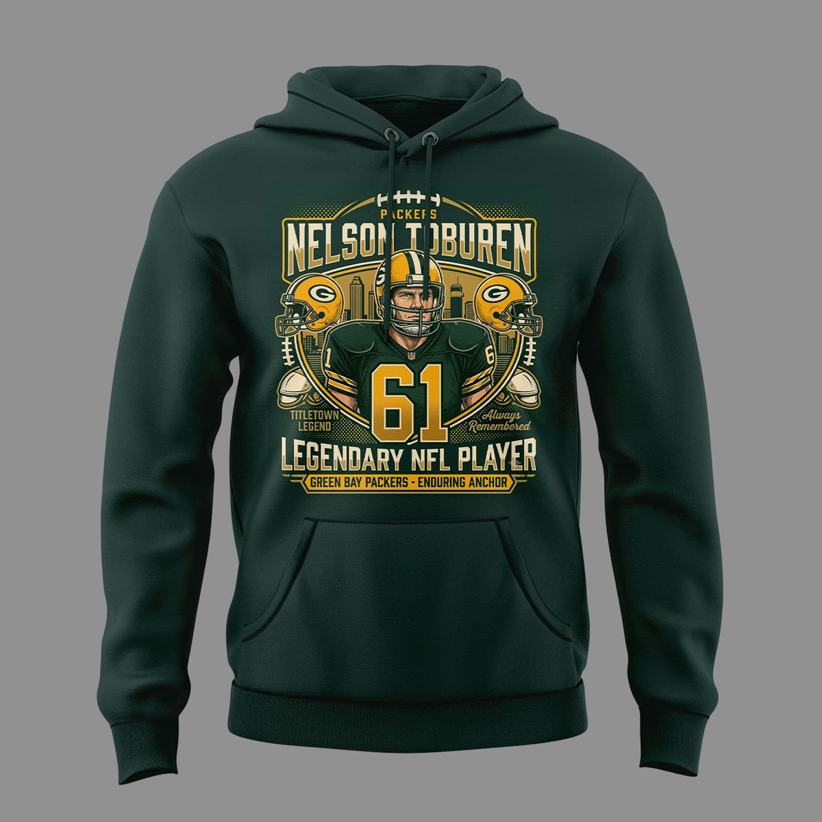 02. Hoodie Green Bay Packers Nelson Toburen - Thank You For Memories Hoodie