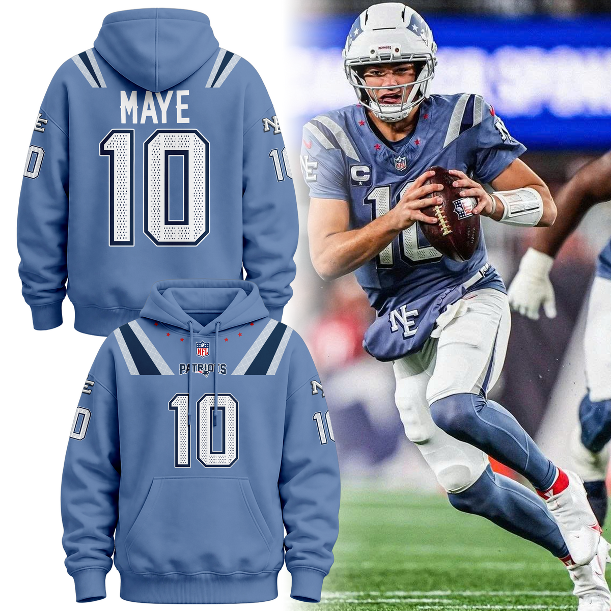 Limited Edition Drake Maye 10 Hoodie