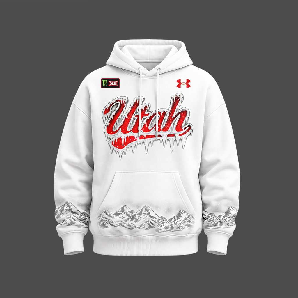 Exclusive 2026 Hoodie Ice Cold "𝐖𝐇𝐈𝐓𝐄 𝐎𝐔𝐓" Utah Utes football
