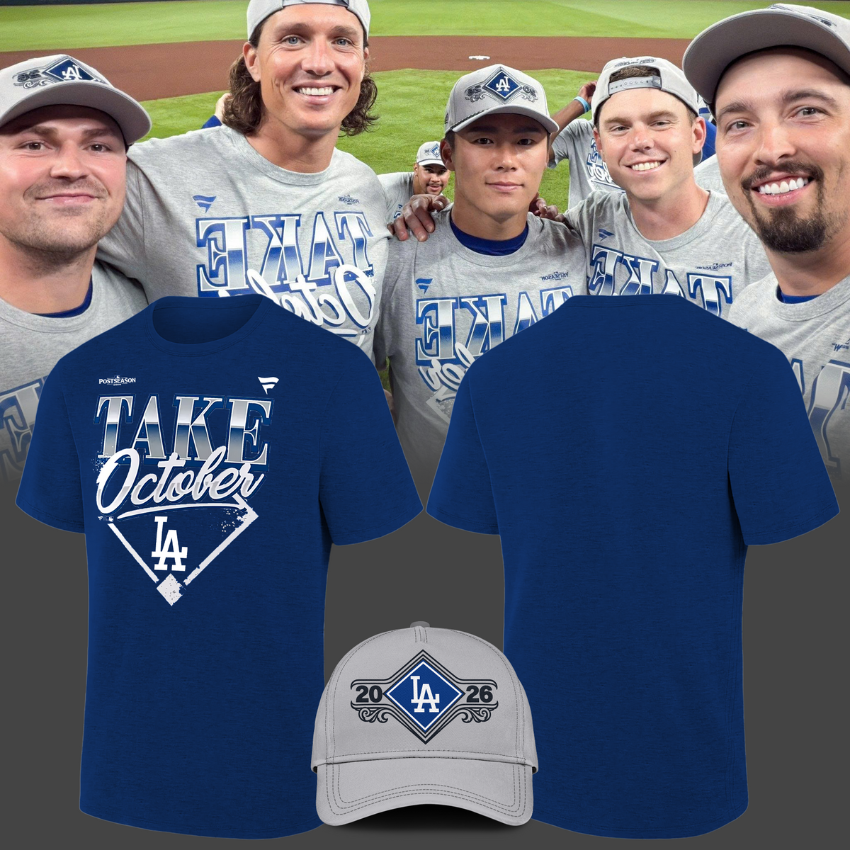 1.Los Angeles Dodgers 2026 MLB Division Series Champions Distressed Locker Room Take October T-Shirt