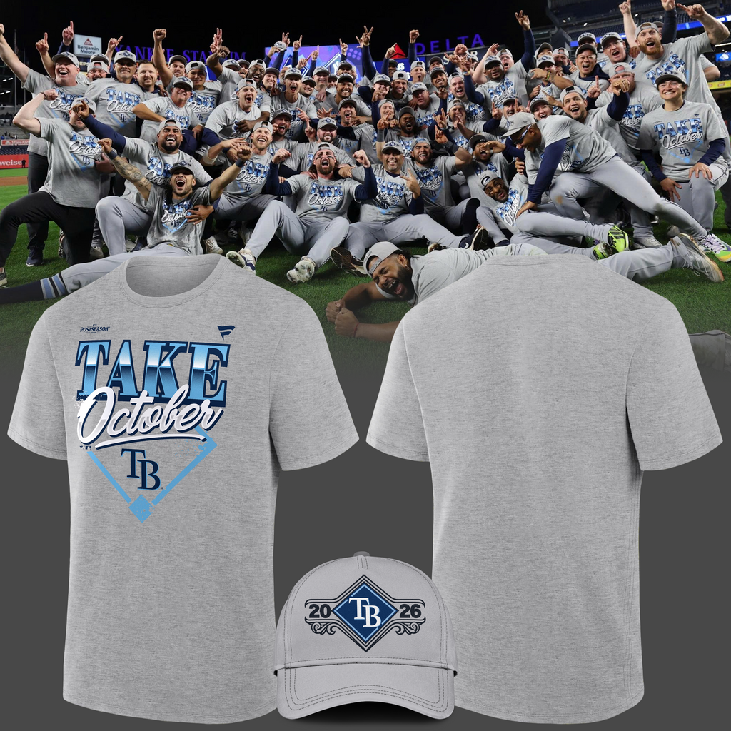1.Tampa Bay Rays Gray 2026 MLB Division Series Champions Distressed Locker Room Take October T-Shirt