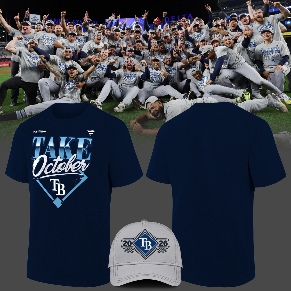 1.Tampa Bay Rays 2026 MLB Division Series Champions Distressed Locker Room Take October T-Shirt