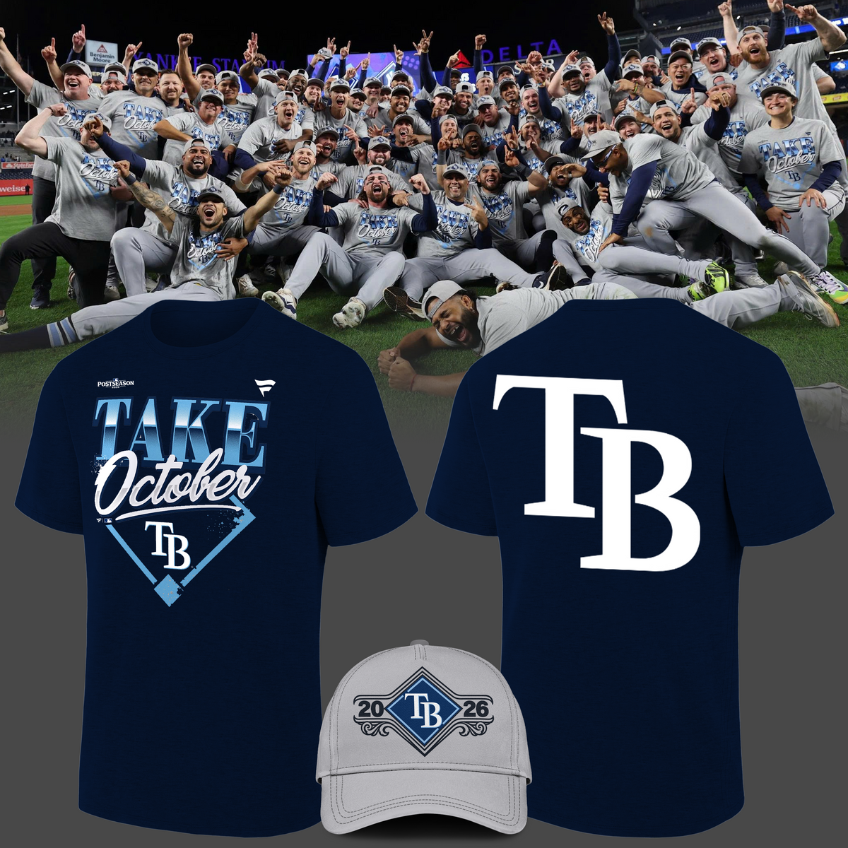 2.Tampa Bay Rays 2026 MLB Division Series Champions Distressed Locker Room Take October T-Shirt