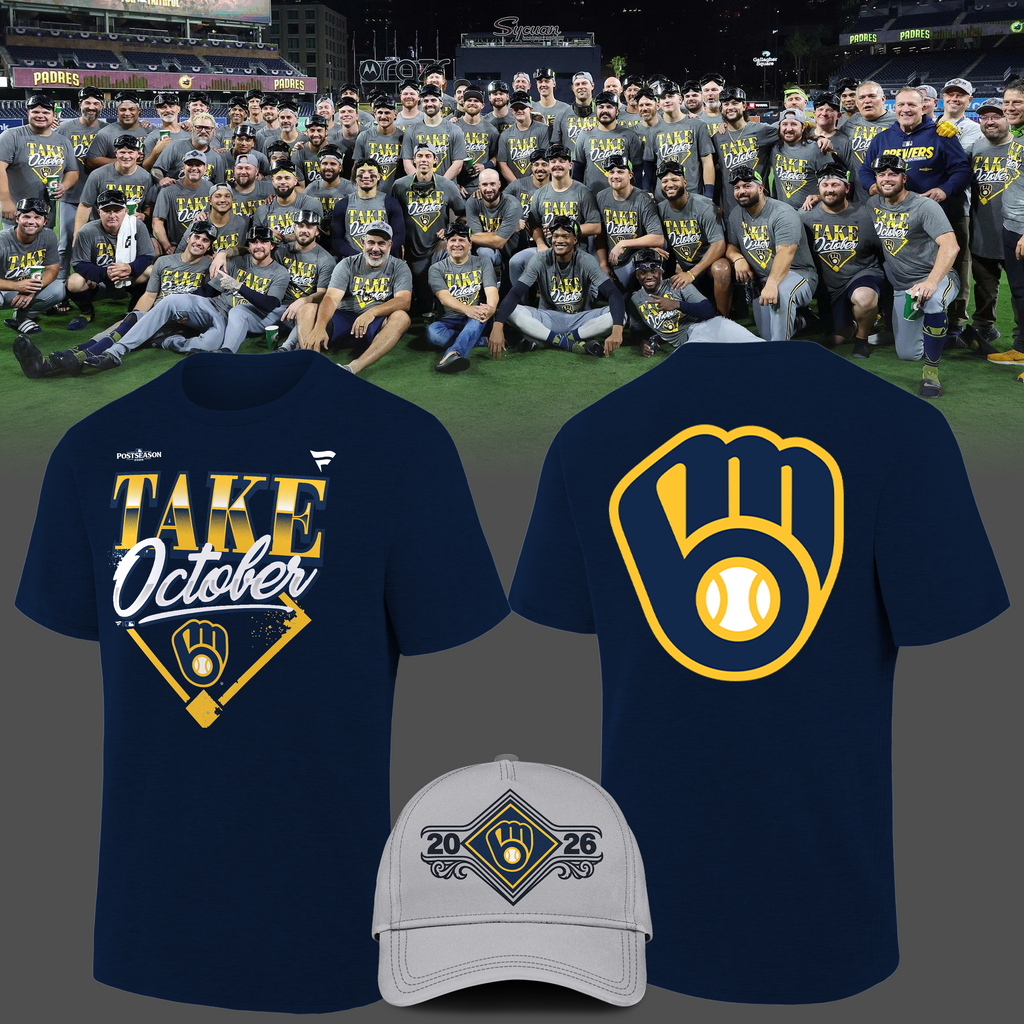 2.Milwaukee Brewers 2026 MLB Division Series Champions Distressed Locker Room Take October T-Shirt